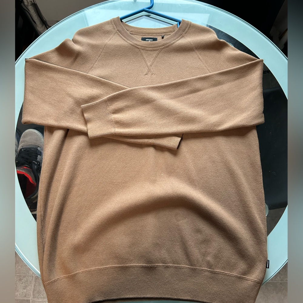 Super dry brown casual crew neck